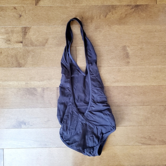 American Apparel brown halter open-back bodysuit - Picture 4 of 5